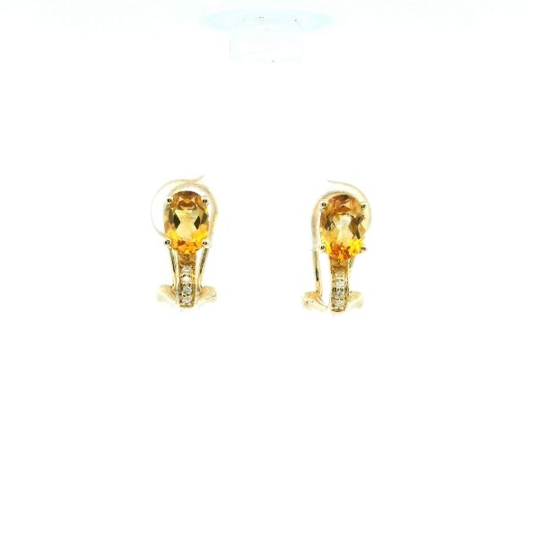 14KY Citrine and Diamond Leverback Earrings Kiefer Jewelers Lutz, FL