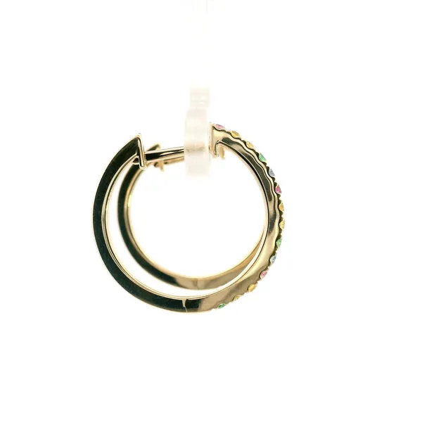 14KY Multi-Cololred Sapphire Hoop Earrings Image 3 Kiefer Jewelers Lutz, FL