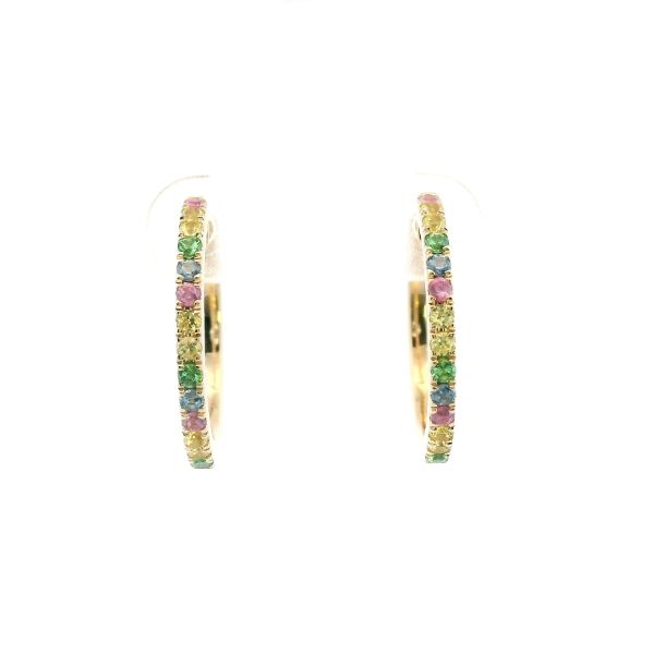 14KY Multi-Cololred Sapphire Hoop Earrings Kiefer Jewelers Lutz, FL