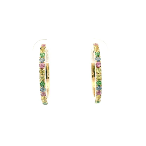 14KY Multi-Cololred Sapphire Hoop Earrings Kiefer Jewelers Lutz, FL