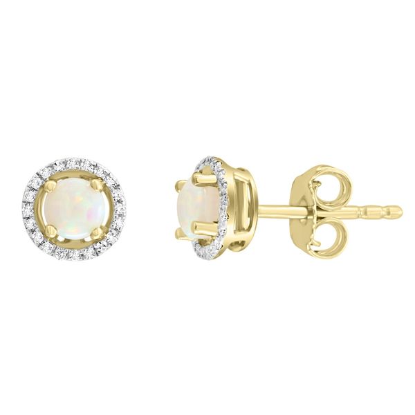 14K Australian Opal & Diamond Earrings Kiefer Jewelers Lutz, FL