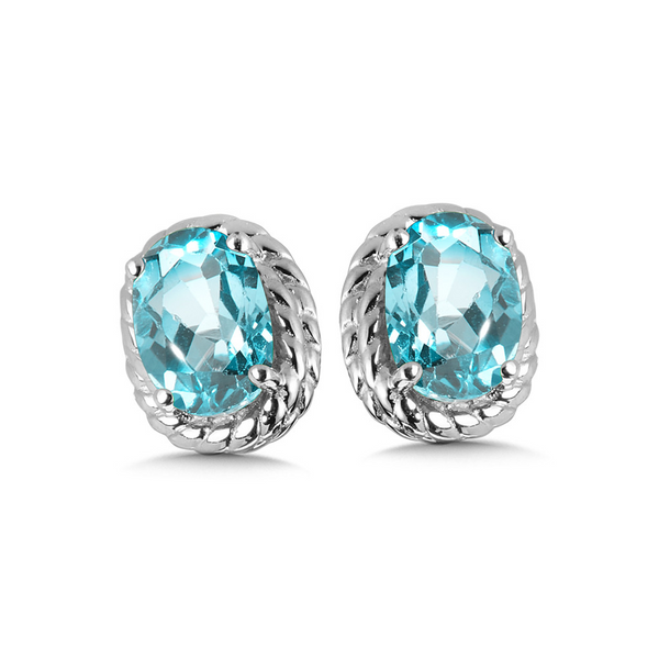 Sterling Silver Aquamarine Stud Earrings Kiefer Jewelers Lutz, FL