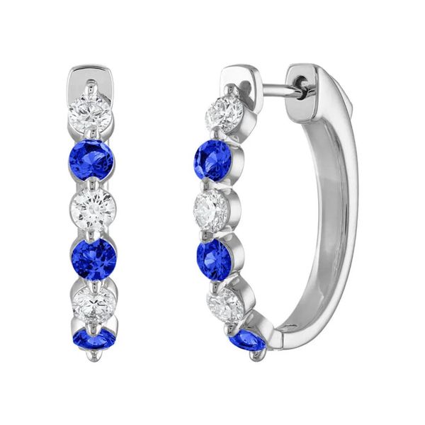 14K Diamond and Blue Sapphire Earrings Kiefer Jewelers Lutz, FL
