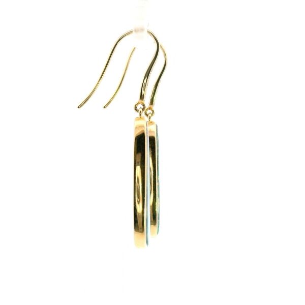 14KY Doublet Opal and Diamond Drop Earrings Image 3 Kiefer Jewelers Lutz, FL
