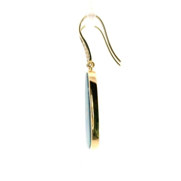 14KY Doublet Opal and Diamond Drop Earrings Image 4 Kiefer Jewelers Lutz, FL