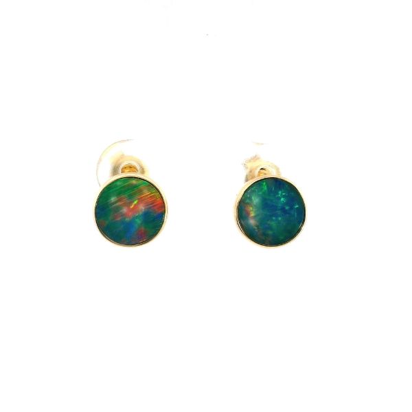 14KY Doublet Opal Round Stud Earrings Kiefer Jewelers Lutz, FL