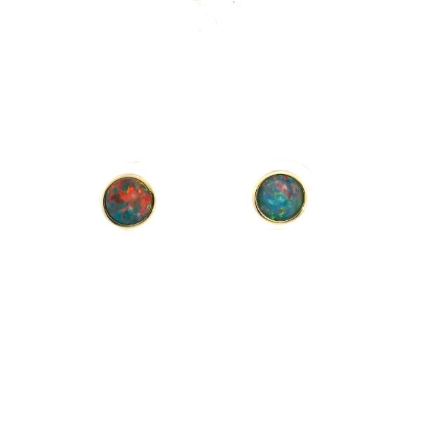 14KY Doublet Opal Round Stud Earrings Kiefer Jewelers Lutz, FL
