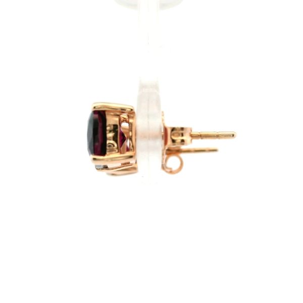 14KR Rhodolite Garnet Stud Earrings Image 4 Kiefer Jewelers Lutz, FL