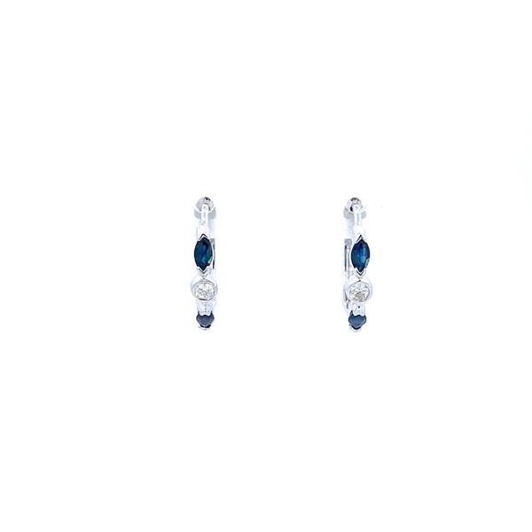 14KW Sapphire Marquise and Diamond Hoop Earrings Kiefer Jewelers Lutz, FL
