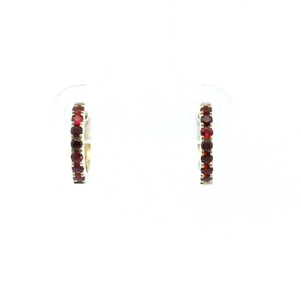 14KY 0.26CTW Ruby Huggie Hoop Earrings Kiefer Jewelers Lutz, FL