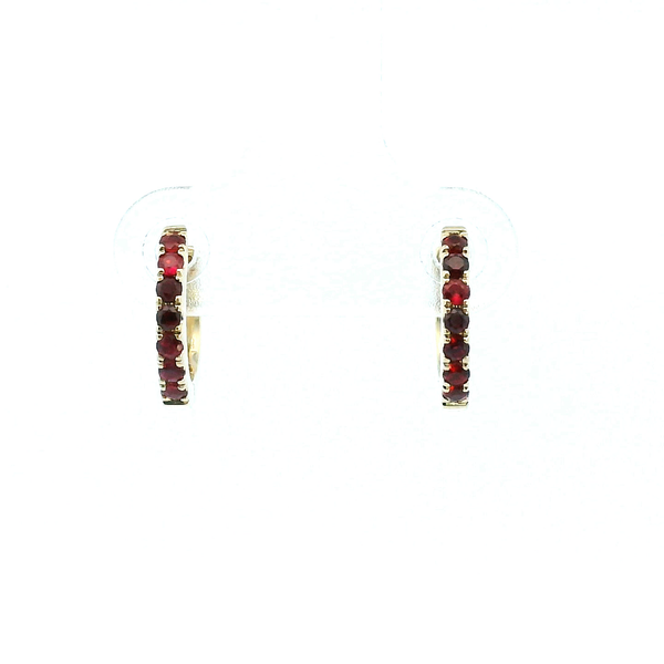 14KY 0.26CTW Ruby Huggie Hoop Earrings Kiefer Jewelers Lutz, FL