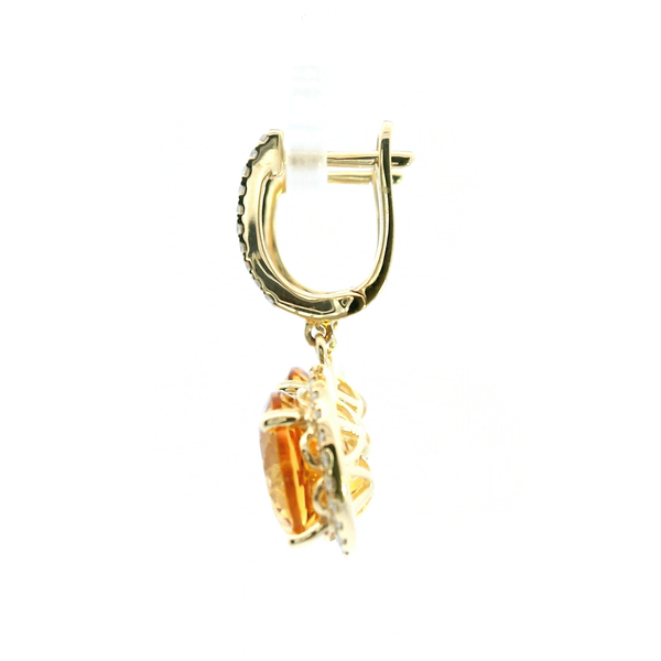 14KY Citrine and Diamond Drop Earrings Image 4 Kiefer Jewelers Lutz, FL