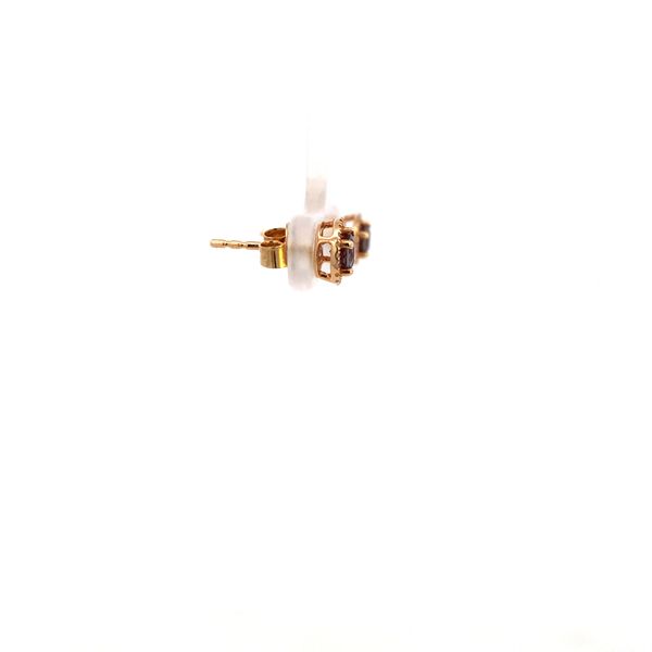 14KY Created Alexandrite and Diamond Earrings Image 3 Kiefer Jewelers Lutz, FL