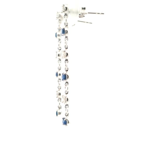 14KW Sapphire and Diamond Bezel Set Drop Earrings Image 3 Kiefer Jewelers Lutz, FL