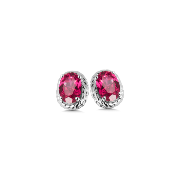 Sterling Silver Created Ruby Stud Earrings Kiefer Jewelers Lutz, FL