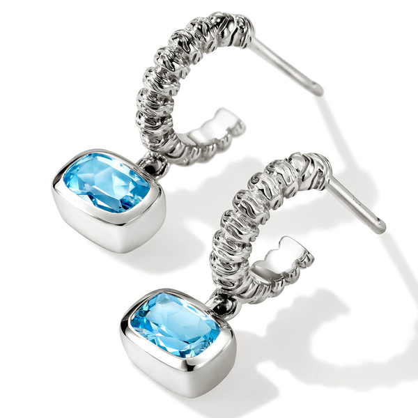 SS Heishi Swiss Blue Topaz Gem Earrings by John Hardy Image 2 Kiefer Jewelers Lutz, FL