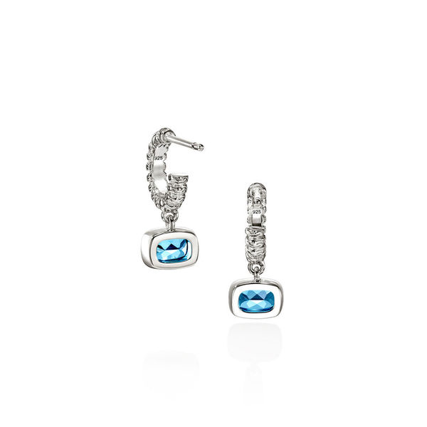 SS Heishi Swiss Blue Topaz Gem Earrings by John Hardy Image 3 Kiefer Jewelers Lutz, FL