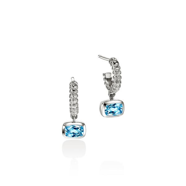 SS Heishi Swiss Blue Topaz Gem Earrings by John Hardy Kiefer Jewelers Lutz, FL