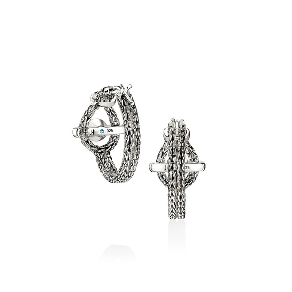 SS Icon Swiss Blue Topaz Hoop Earrings by John Hardy Image 3 Kiefer Jewelers Lutz, FL