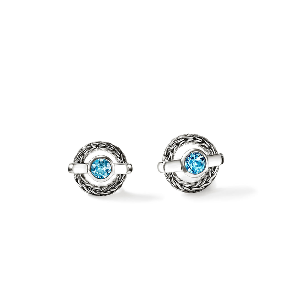 SS Icon Swiss Blue Topaz Stud Earrings by John Hardy Kiefer Jewelers Lutz, FL