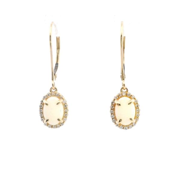 14KY Opal and Diamond Drop Earrings Kiefer Jewelers Lutz, FL