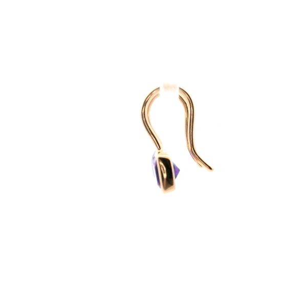 14KY Cushion Cut Amethyst J-Hook Style Dangle Earrings Image 3 Kiefer Jewelers Lutz, FL