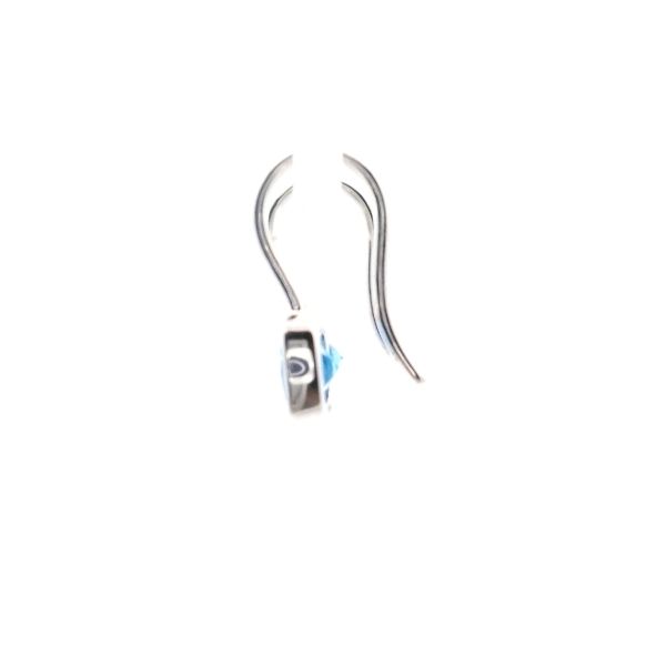 14KW Cushion Cut Blue Topaz J-Hook Style Dangle Earrings Image 3 Kiefer Jewelers Lutz, FL