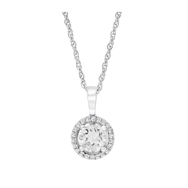 14K White Topaz & Diamond Pendant Kiefer Jewelers Lutz, FL
