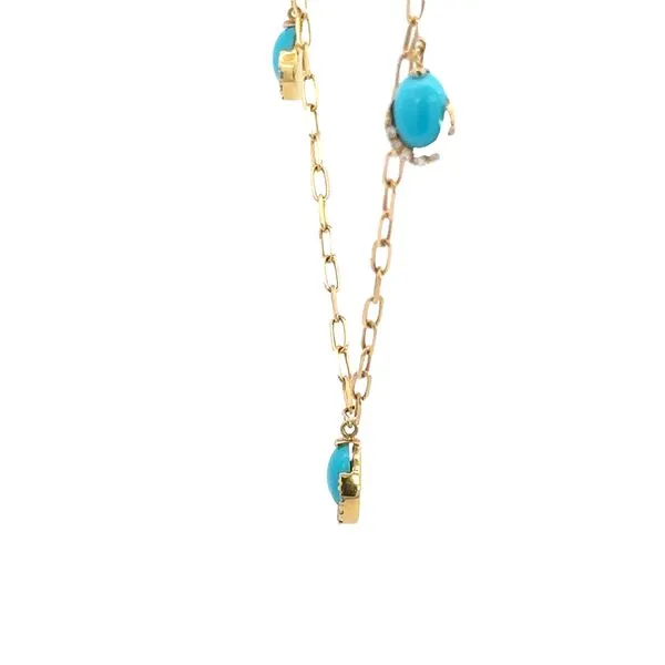 18K Raindrop Turquoise Necklance Image 4 Kiefer Jewelers Lutz, FL