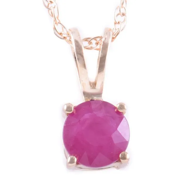 14KY 5mm Round Ruby Pendant Kiefer Jewelers Lutz, FL