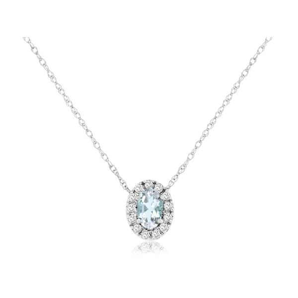 14K Aquamarine and Diamond Pendant Kiefer Jewelers Lutz, FL