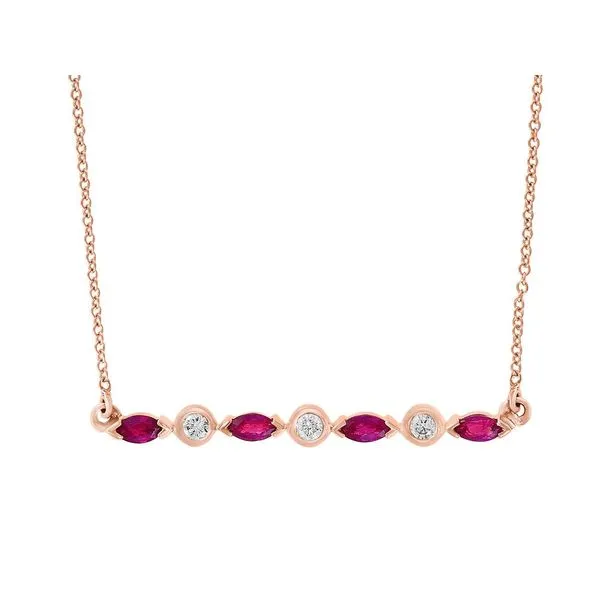 14K  Ruby Marquise and Round Diamond Necklace Kiefer Jewelers Lutz, FL