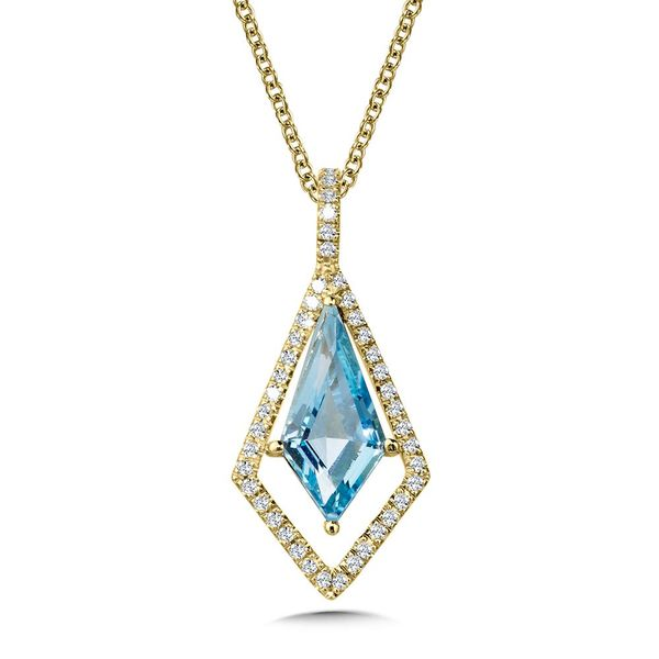 14K Diamond and Blue Topaz Pendant Kiefer Jewelers Lutz, FL