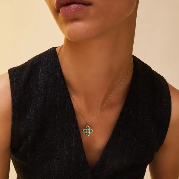 Roberto Coin 18K Venetian Princess Malachite Pendant Image 2 Kiefer Jewelers Lutz, FL