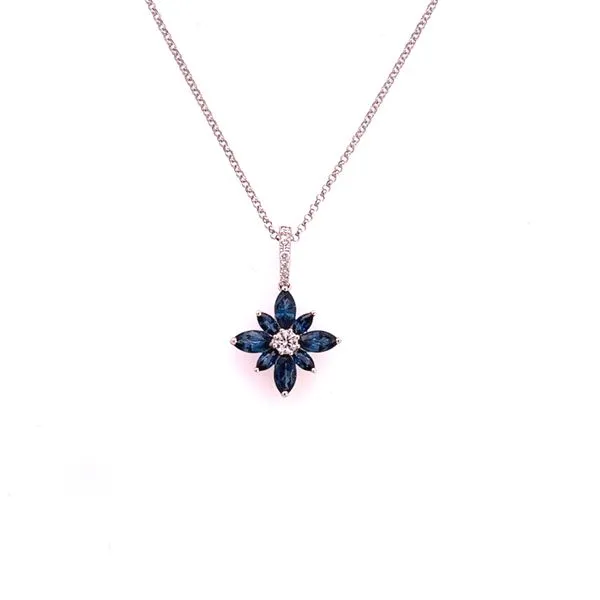18K Diamond and Sapphire Pendant Kiefer Jewelers Lutz, FL