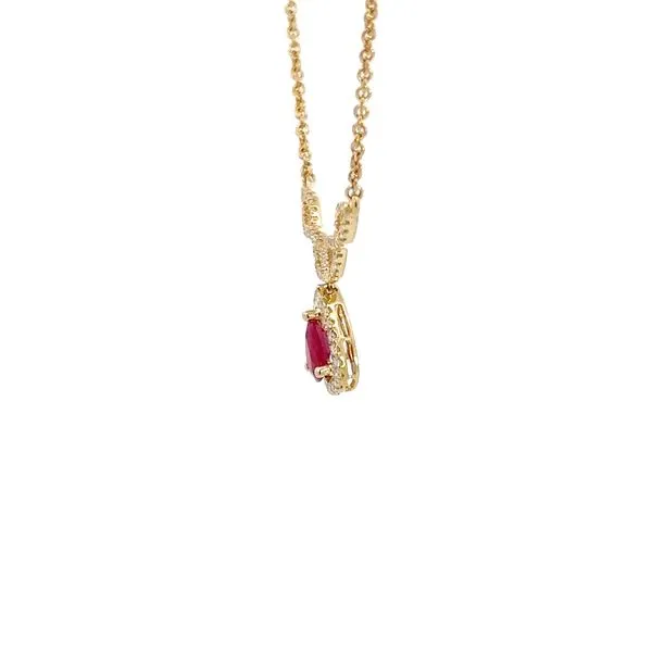 14K Diamond and Ruby Pendant Necklace Image 3 Kiefer Jewelers Lutz, FL