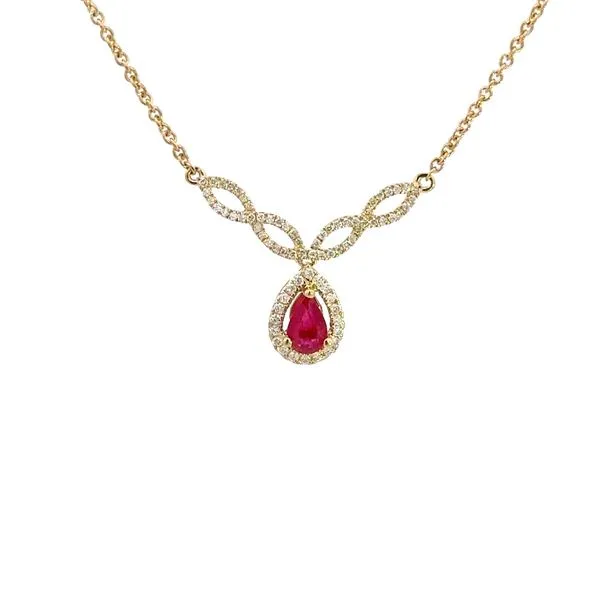 14K Diamond and Ruby Pendant Necklace Kiefer Jewelers Lutz, FL