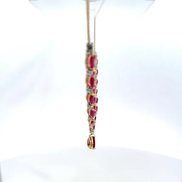 14K Diamond and Marquise Ruby Necklace Image 5 Kiefer Jewelers Lutz, FL