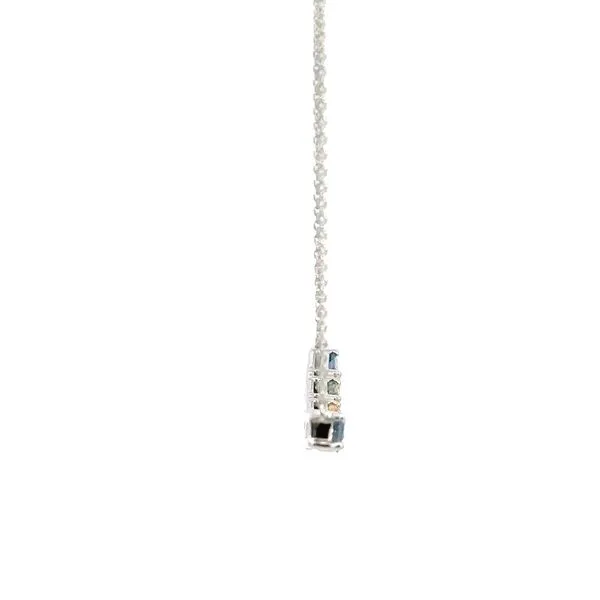 14K Diamond & Rainbow Sapphire Curved Bar Necklace Image 2 Kiefer Jewelers Lutz, FL