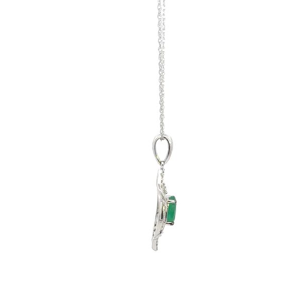 14K Diamond & Emerald Necklace Image 2 Kiefer Jewelers Lutz, FL
