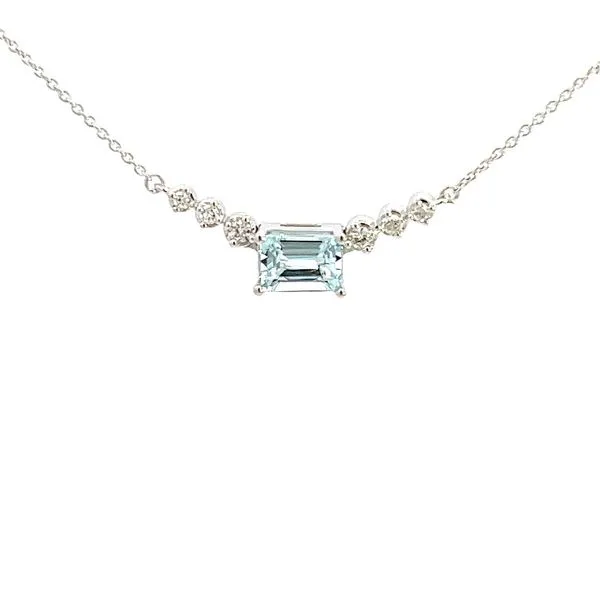 14K Diamond and Aquamarine Necklace Kiefer Jewelers Lutz, FL