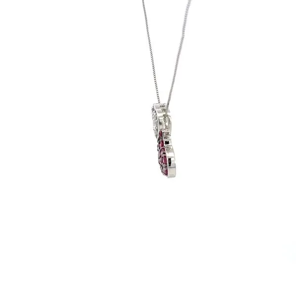 14K Ruby & Diamond Heart Necklace Image 3 Kiefer Jewelers Lutz, FL