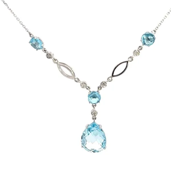 14K Blue Topaz & Diamond Biolet Necklace Kiefer Jewelers Lutz, FL