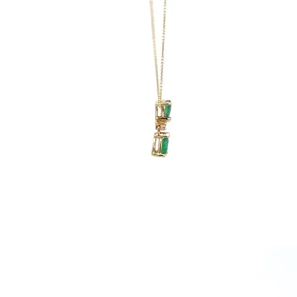 14K Emerald & Diamond Necklace Image 4 Kiefer Jewelers Lutz, FL