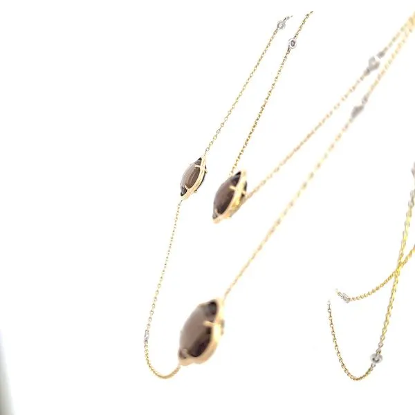 14K Smokey Topaz & Diamond Necklace Image 3 Kiefer Jewelers Lutz, FL