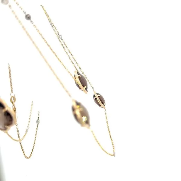 14K Smokey Topaz & Diamond Necklace Image 4 Kiefer Jewelers Lutz, FL