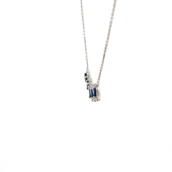 14K Sapphire & Diamond Pear Curve Necklace Image 3 Kiefer Jewelers Lutz, FL