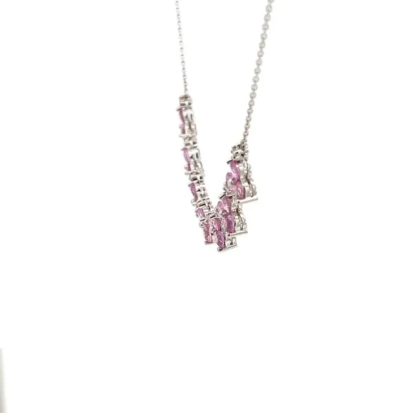 14K Pink Sapphire & Diamond Necklace Image 3 Kiefer Jewelers Lutz, FL