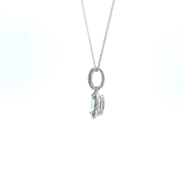 14KW Aqua Halo Necklace Image 3 Kiefer Jewelers Lutz, FL