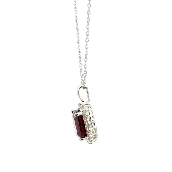 14K Garnet & Diamond Necklace Image 4 Kiefer Jewelers Lutz, FL